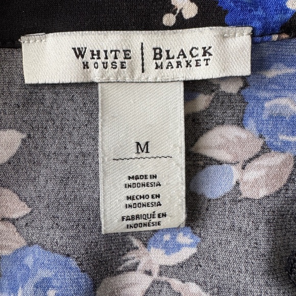 WHBM Sleeveless Black Floral‎ Mini Dress Ruffle Collar Size Medium Whimsigoth - Picture 7 of 13